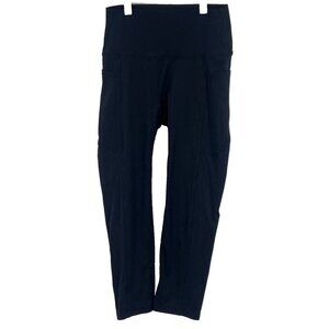 The Iwa Company Black Kaila Leggings 7/8 Length Small EUC Side Pockets Active
